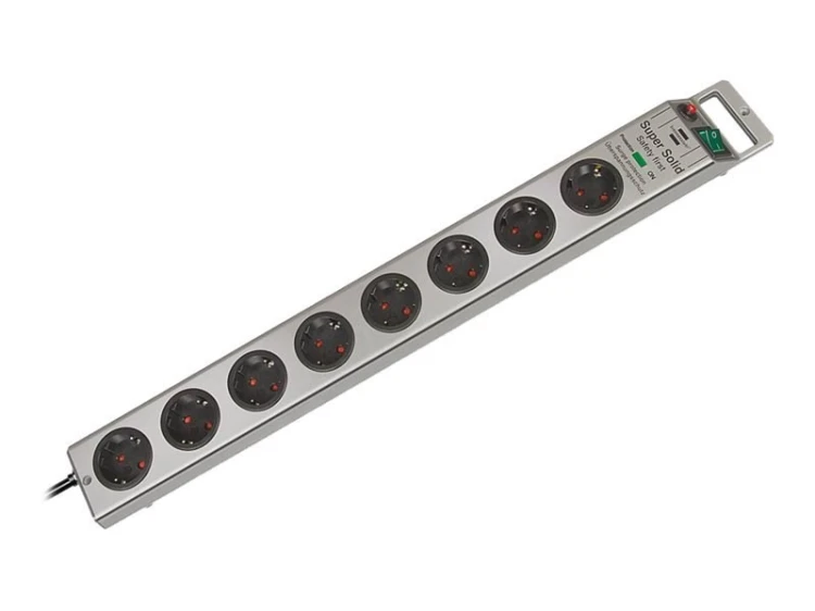 Brennenstuhl Super-Solid Surge Protection 4.500 A Srebrny 8 x gniazdo sieciowe 2,5 m