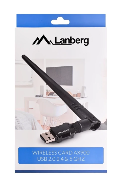 LANBERG KARTA SIECIOWA BEZPRZEWODOWA WIFI USB 2.0 DUAL BAND AX900 ANTENA