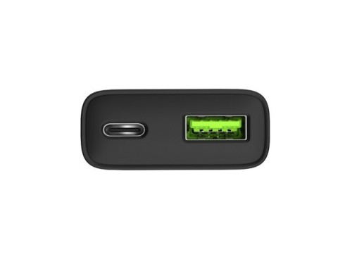 NATEC ŁADOWARKA SIECIOWA RIBERA GAN SLIM 1X USB-A + 1X USB-C 20W CZARNA