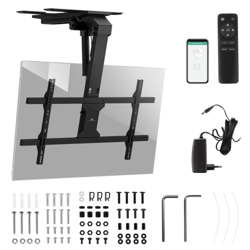 Uchwyt elektryczny do TV Maclean, sufitowy, obsługa Tuya, max. VESA 800x400, dla TV 43-86", max. 45kg, MC-110 T