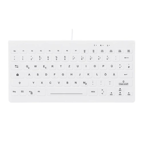 CHERRY AK-C4112 - Klawiatura medyczna kompaktowa podświetlana USB QWERTZ niemiecka biała