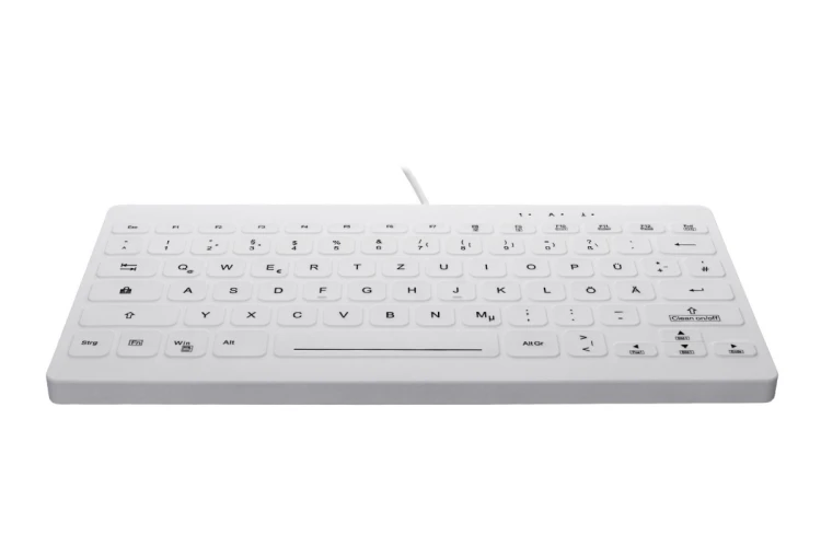 CHERRY AK-C4112 - Klawiatura medyczna kompaktowa podświetlana USB QWERTZ niemiecka biała