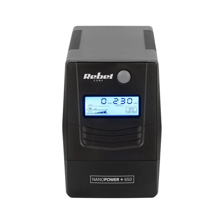 Rebel Nanopower Plus 650 Zasilacz awaryjny UPS | Off-line | Sinusoida| 650VA | 360W | LCD | USB