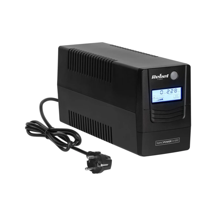 Rebel Nanopower Plus 650 Zasilacz awaryjny UPS | Off-line | Sinusoida| 650VA | 360W | LCD | USB