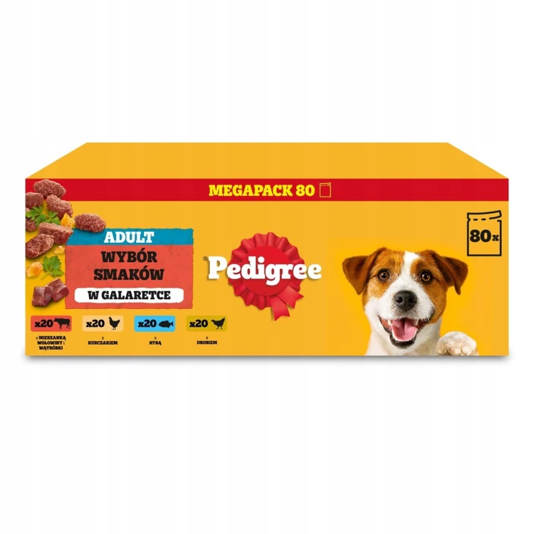 Pedigree wybór smaków z warzywami w galaretce mokra karma dla psa 80x100g