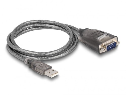 DeLOCK Adapter USB 2.0 Typu-A na 1 x złącze męskie szeregowe RS-232 D-Sub 9 pinów z wkrętami, 3 x LED, 1 m