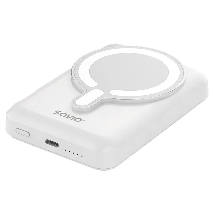 SAVIO POWERBANK 10000 MAH MAGNETYCZNY BIAŁY BA-13
