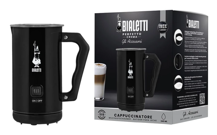 Bialetti Milk Frother MKF02 nero elektryczny spieniacz do mleka