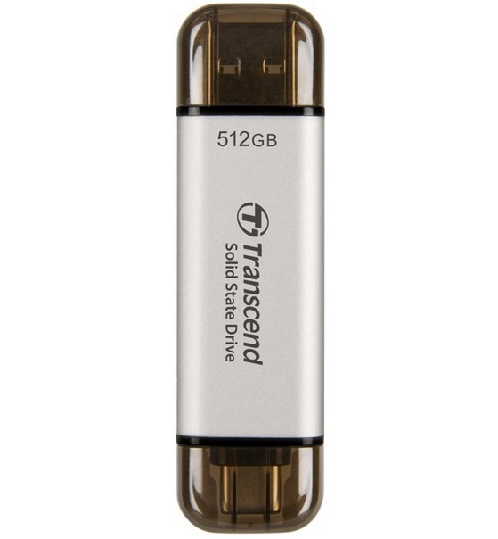 Transcend ESD310 512 GB USB Type-A na USB Type-C 3.2 Gen 2 (3.1 Gen 2) Srebrny