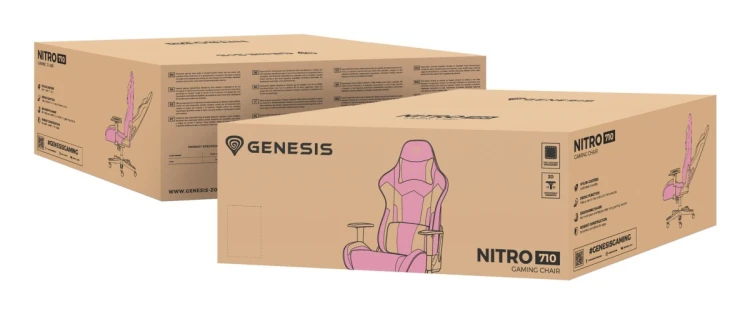 Krzesło Genesis Nitra 710, Różowe Białe (NFG-1929)