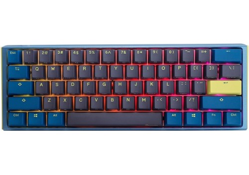 Ducky One 3 Daybreak Mini klawiatura Gaming USB Niemiecki Czarny, Niebieski, Zielony