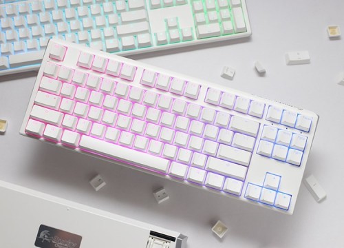 Ducky One 3 Classic Pure White TKL Gaming Tastatur RGB LED - MX-Clear klawiatura USB Niemiecki Biały