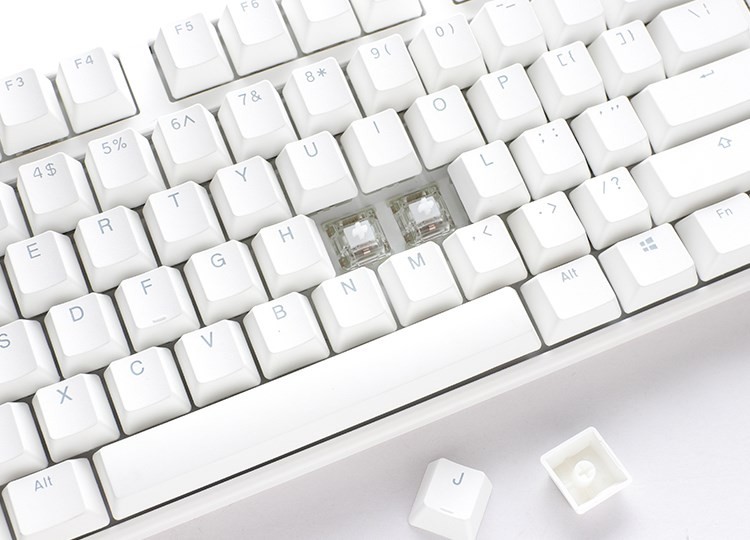 Ducky One 3 Classic Pure White TKL Gaming Tastatur RGB LED - MX-Clear klawiatura USB Niemiecki Biały