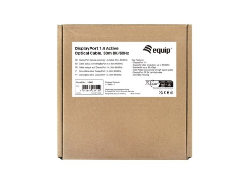 Wyposażenie - Kabel DisplayPort - DisplayPort (M) do DisplayPort (M) - DisplayPort 1.4 - 50 m - Aktywny, Obsługuje 8K 30 Hz (7680 x 4320)