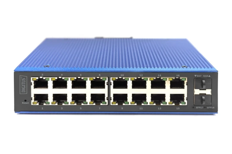 Digitus Przemysłowy zarządzalny przełącznik Gigabit Ethernet L2, 16+2 porty