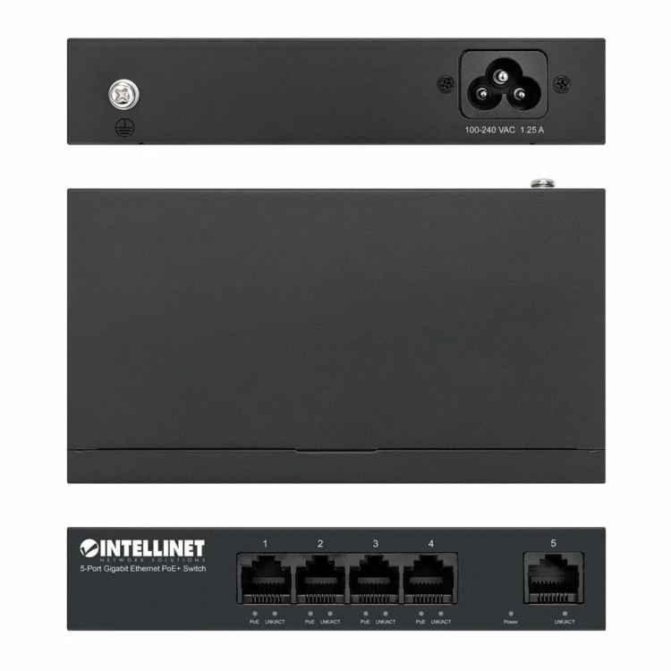 Intellinet 561792 przełącznik sieciowy Gigabit Ethernet (10/100/1000) Obsługa PoE Czarny