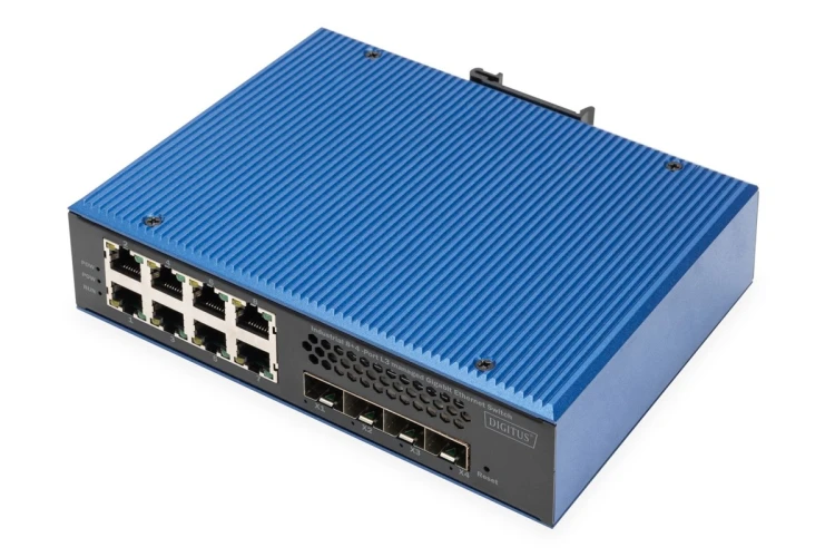 Przemysłowy switch 8+4 10G SFP Port L2+ Gigabit Ethernet 8 x GE RJ45 + 4 x 10G SFP Port