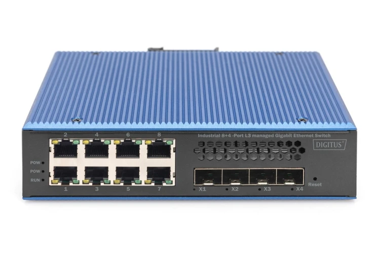 Przemysłowy switch 8+4 10G SFP Port L2+ Gigabit Ethernet 8 x GE RJ45 + 4 x 10G SFP Port