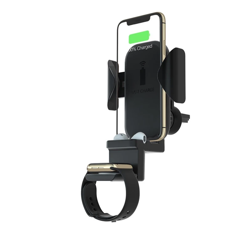 Terratec ChargeAir All Car Uchwyt aktywny Telefon komórkowy/Smartfon, Smartwatch Czarny