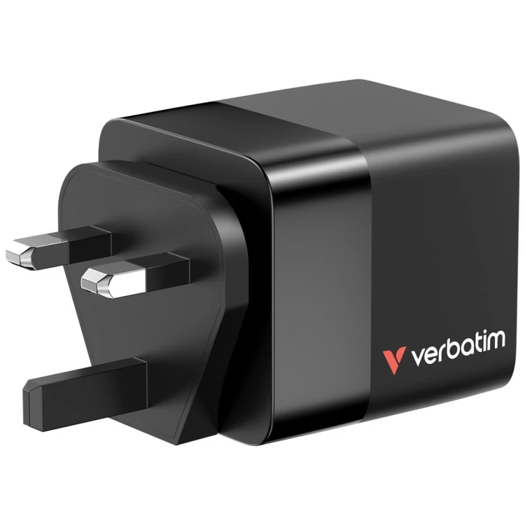 ładowarka Verbatim Gan 65W 2xUSB-C PD,1xUSB-A, retrac. Przewód 32217