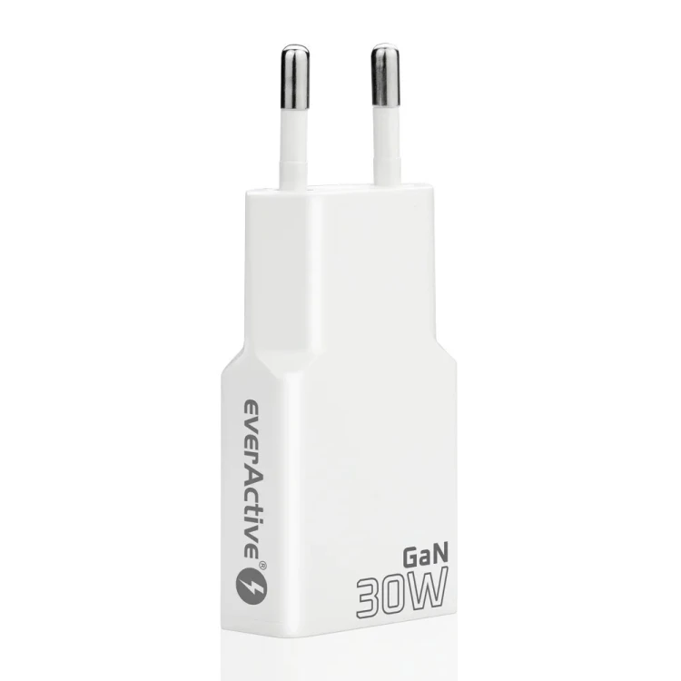 EVERACTIVE ŁADOWARKA SIECIOWA 2 X USB-C QUICK CHARGE 4+ 30W SUPER SLIM BIAŁA SC-385Q