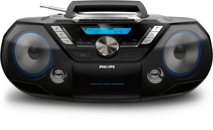 Philips AZB798T/12 przenośny system stereo Analogowe i cyfrowe 12 W DAB, DAB+, FM Czarny Odtwarzacz mp3