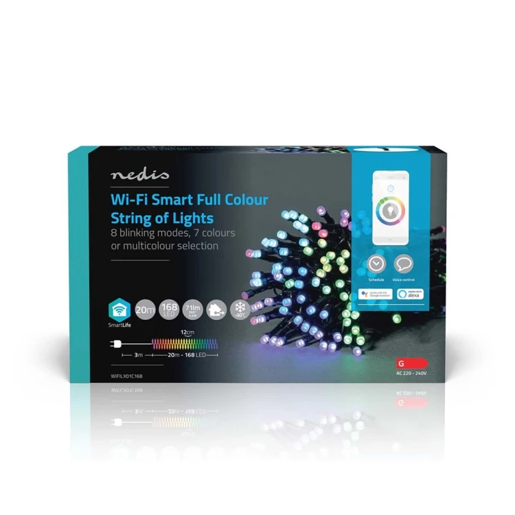 Nedis SmartLife Dekoracyjne LED Wi-Fi RGB 168 LED's 20m Android™ / IOS