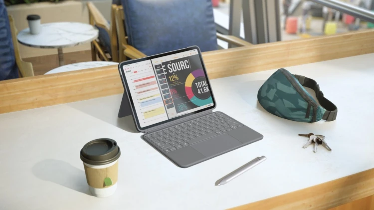 Logitech Combo Touch do iPada Air (M2/M3), iPad Air (5. generacji) - SZARY - AMERYKAŃSKI
