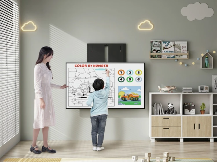 Wyposażenie - wspornik - góra-dół - do telewizora - interaktywny - plastik, stal nierdzewna, aluminium - (55"-86") - montaż na ścianie