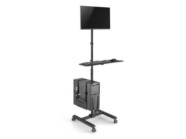 Wyposażenie - Wózek na płaski panel / obudowa komputera - plastikowa, stal nierdzewna - rozmiar ekranu: 43,2-81,3 cm (17"-32") - wolnostojący
