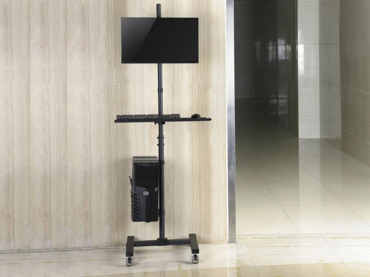 Wyposażenie - Wózek na płaski panel / obudowa komputera - plastikowa, stal nierdzewna - rozmiar ekranu: 43,2-81,3 cm (17"-32") - wolnostojący