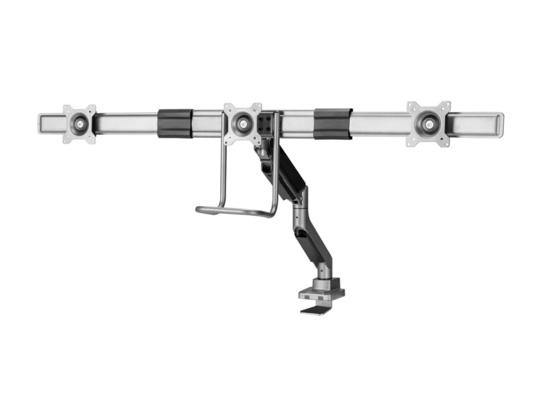 Wyposażenie: Uchwyt biurkowy 17"-27"/3TFT 360 Sprężyna gazowa 6 kg srebrny lite Sprzedaż detaliczna