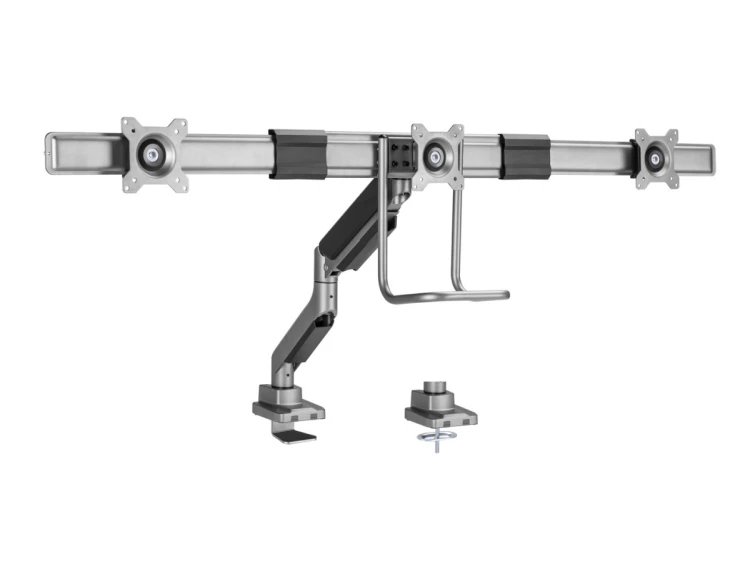 Wyposażenie: Uchwyt biurkowy 17"-27"/3TFT 360 Sprężyna gazowa 6 kg srebrny lite Sprzedaż detaliczna