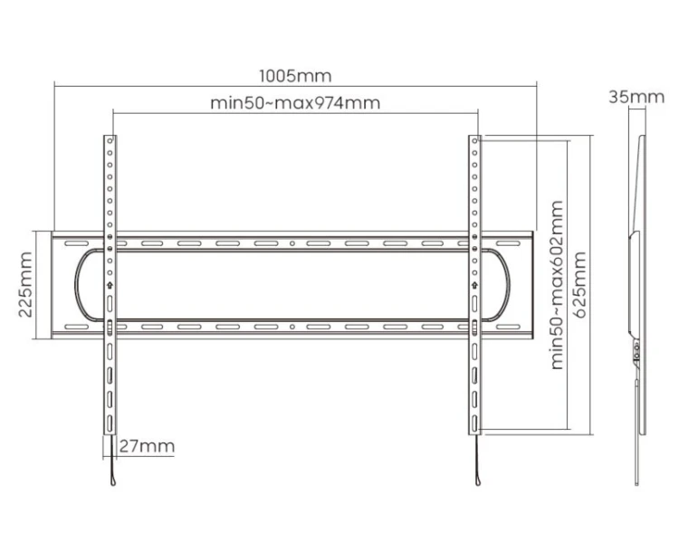 Equip 650338 uchwyt do telewizorów 3,05 m (120") Czarny