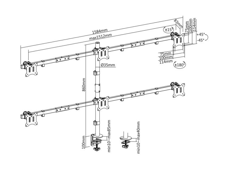 Uchwyt do monitora Equip 17"-32" Articulating