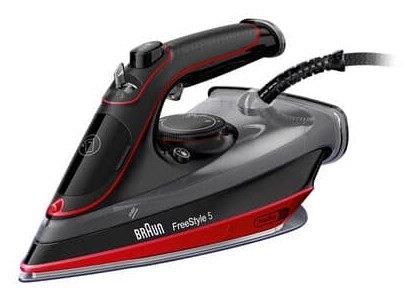 Braun TexStyle 5 SI 5057 RD Żelazko parowe Płyta ceramiczna 2700 W Czarny, Czerwony