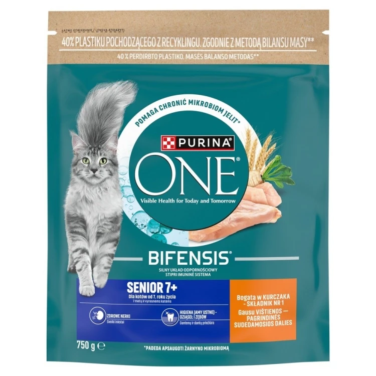 Purina ONE 7+ Bogata w Kurczaka i Pełne Ziarna 750g