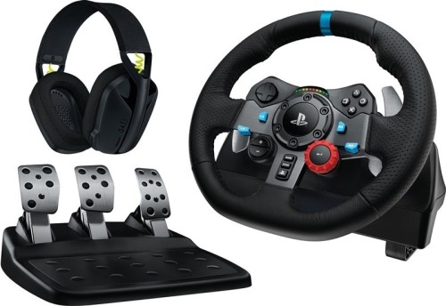 Logitech G 991-000539 kontroler gier Aluminium, Czarny USB Kierownica + pedały + zestaw słuchawkowy PC, PlayStation 4, PlayStation 5, Playstation 3