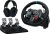 Logitech G 991-000539 kontroler gier Aluminium, Czarny USB Kierownica + pedały + zestaw słuchawkowy PC, PlayStation 4, PlayStation 5, Playstation 3