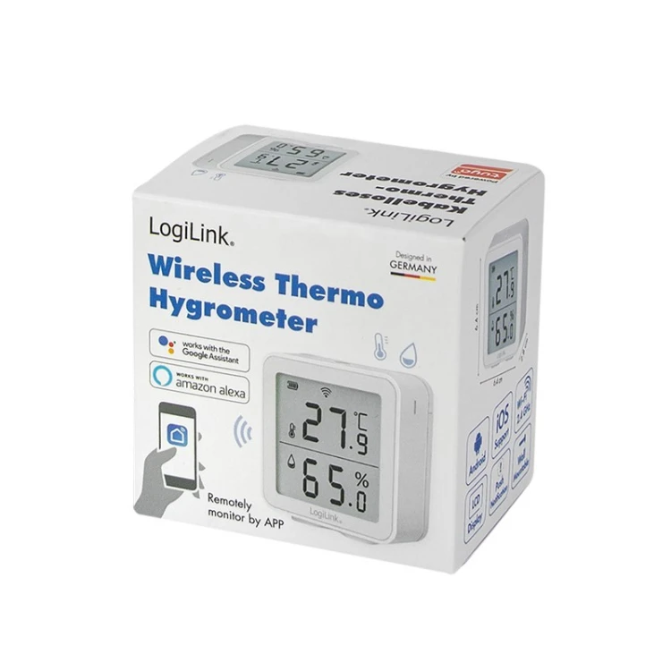LogiLink SC0116 higrometr i psychrometr Wewnętrzna Higrometr elektroniczny Biały