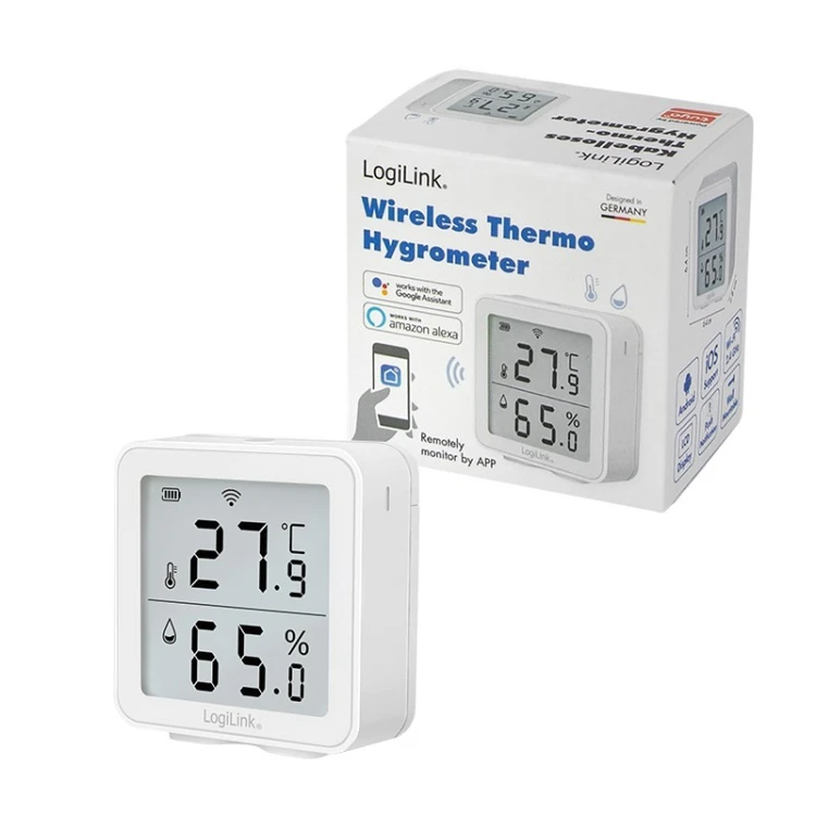 LogiLink SC0116 higrometr i psychrometr Wewnętrzna Higrometr elektroniczny Biały