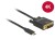 DeLOCK 2m, USB-C/DVI 24+1 zewnętrzna karta graficzna usb 3840 x 2160 px Czarny
