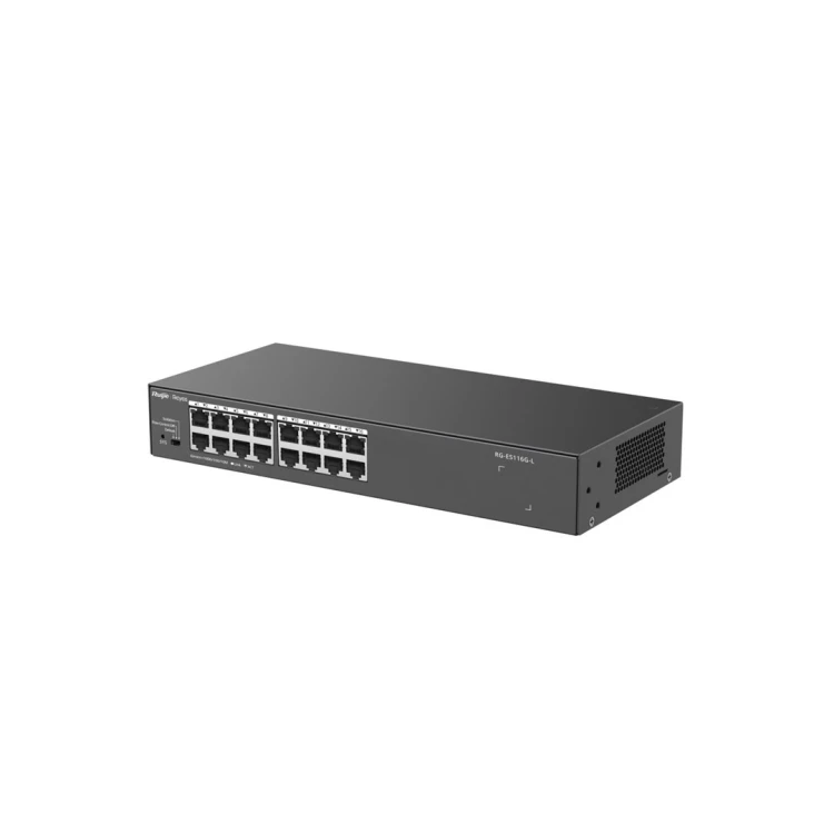 Ruijie Networks RG-ES116G-L przełącznik sieciowy Nie zarządzany L2 Gigabit Ethernet (10/100/1000) Czarny