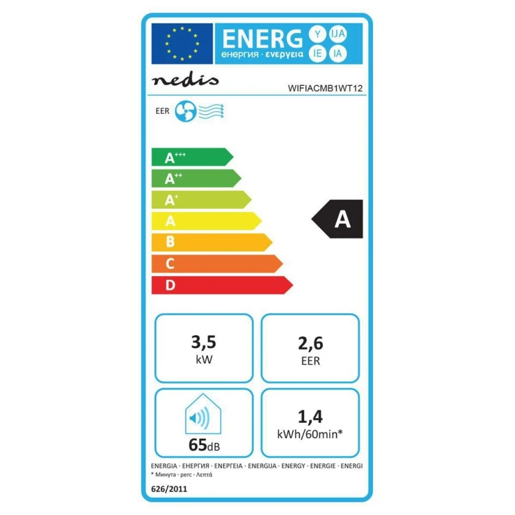 Nedis WIFIACMB1WT12 klimatyzator przenośny 62 dB Biały