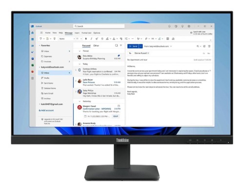 Lenovo ThinkVision S24-4e monitor komputerowy 60,5 cm (23.8") 1920 x 1080 px Full HD LED Czarny