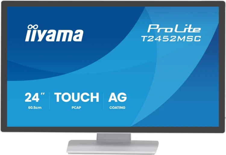 iiyama T2452MSC-W2AG monitor komputerowy 61 cm (24") 1920 x 1080 px Full HD LED Ekran dotykowy Biały