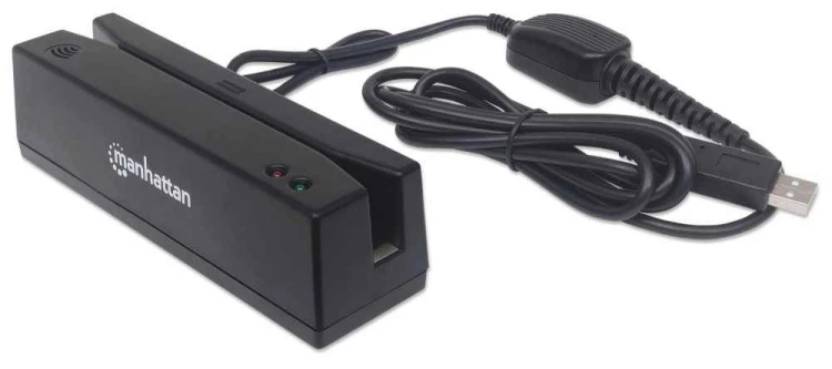 MANHATTAN Magnetkartenleser USB drei Spuren Leser   schwarz