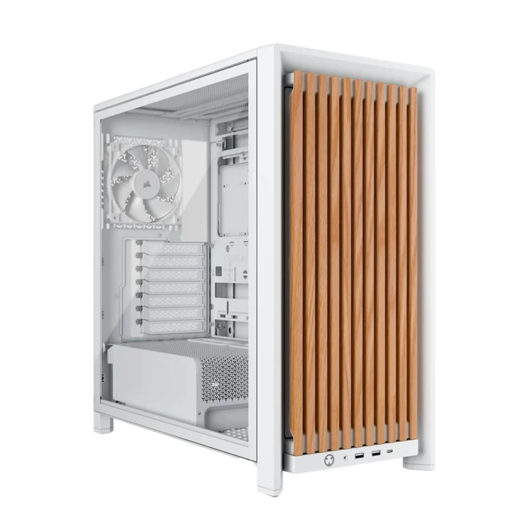 Corsair FRAME 4000D WOOD RS Midi Tower Drewno, Biały