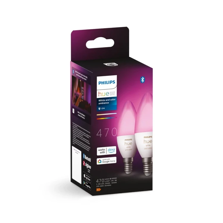 Philips Hue White and color ambiance Inteligentna żarówka E14 świeczka (2 szt.)