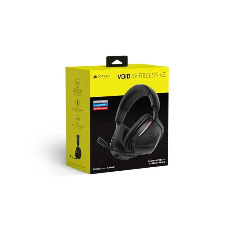 Corsair VOID WIRELESS v2 Zestaw słuchawkowy Przewodowy i Bezprzewodowy Opaska na głowę Gaming USB Type-C Bluetooth Czarny